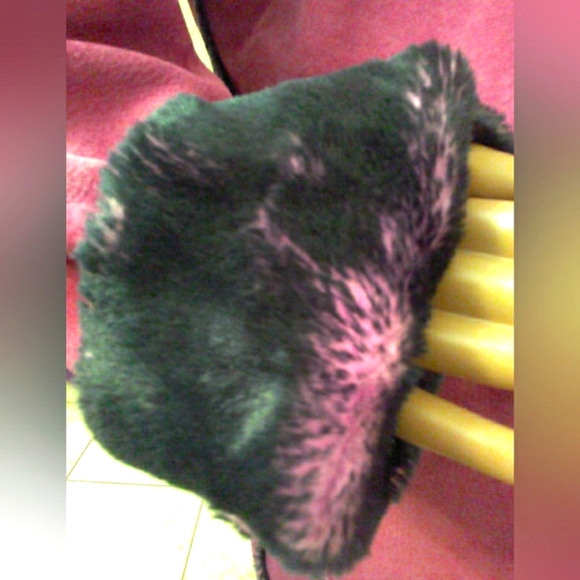 VINTAGE Newport News Pink Leather Suede Jacket W/ Faux Fur (CRAZY GORGEOUS) XL - Picture 13 of 16